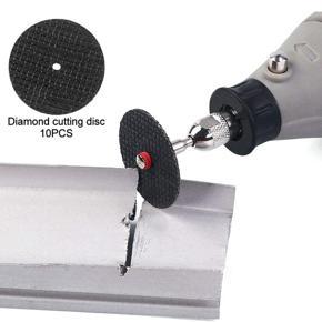 XHHDQES 60Pcs Cutting Wheel Set for Rotary Tool - Diamond Cutting Wheel, HSS Saw Blades, Resin Cutting Disc with Mandrels