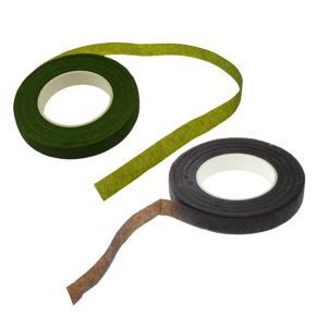 2x 30Yard 12mm Self-Adhesive Paper Tape Floral Stem for Garland Wreaths DIY Craft Artificial Silk Flower(Brown&In Green)