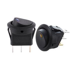2x 12V LED Inverter Rocking Rocker Switch ROUND SPST ON-OFF for BOAT Car Blue & Orange
