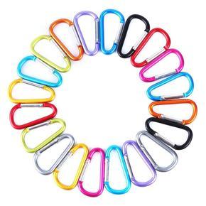 20pcs D-ring Locking Carabiner Keychain Spring Clip Lock