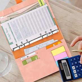 A6 Binder Budget Notebook,32Pc Ring Binder A6 Budget Planner with Clear Plastic Money Envelopes Organizer Binder Cover