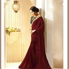 Maroon Weightless Georgette Saree for Women