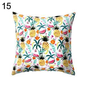 Pineapple Print Polyester Peach Skin Pillow Case Square Cushion Cover Home Decor