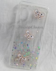 Samsung Galaxy A12 / Galaxy A12 Nacho / Galaxy M12 - Luxury Clear Crystal Glitter Soft Sparkle Soft Silicone Butterfly Case Cover