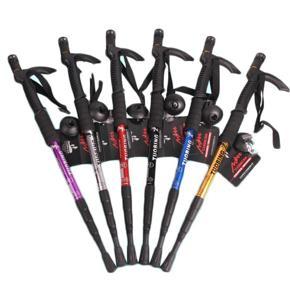 IPRee? 3-section Adjustable Canes Walking Hiking Stick Trekking Pole Alpenstock With Compass Camping Travel - Blue