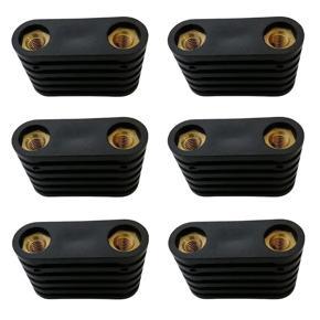 BRADOO 6Pcs Windsurfing Black Plastic 2-Hole Footstrap Insert Windsurf Board Footstrap Replacement Surfboard Surfing Accessorie