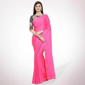 Hotpink Japani Silk Saree for Women