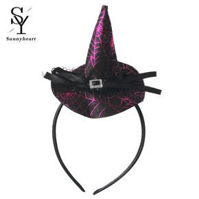 Sunnyheart Party Hairband Witch-Hat Pumpkin Witch Hat Decor Headwear
