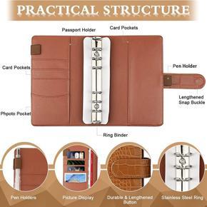 A6 Budget Binder Budget Planner,37Pc 6 Holes Ring Binder Notebook with Binder Covers,Budget Sheets,for Travel & Diary