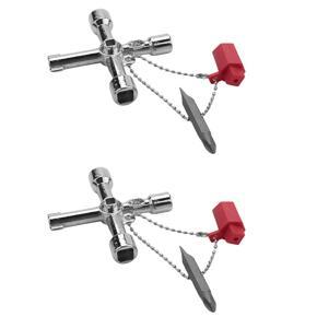 ARELENE 2X 4 In1 Meter Box Key Gas Key Meter Key Multi-Functional Utilities Key for Electric Cupboard Cabinet Opening Key
