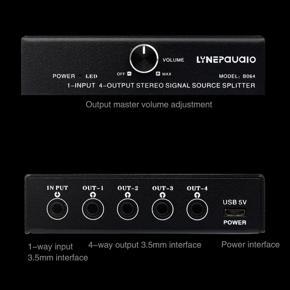 Audio Source Selection Switcher-1 * Stereo signal source splitter-black