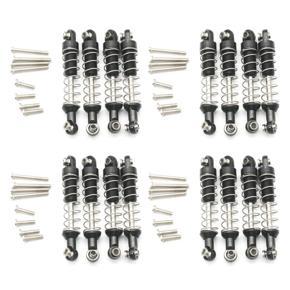 ARELENE 16 Pcs Metal Shock Absorber Damper for WPL C14 C24 C34 MN D90 D91 D96 D99 D99S MN90 MN99S RC Car Upgrade Parts,Black