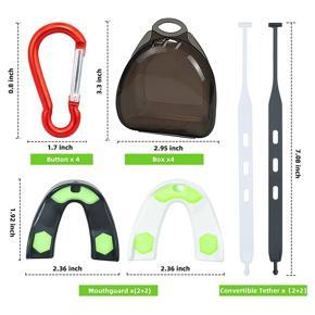 XHHDQES 4Pcs Sports Mouth Guard,Soft Mouth Guard with Strap,Mouthguard for Football,Lacrosse,Hockey,Basketball,MMA