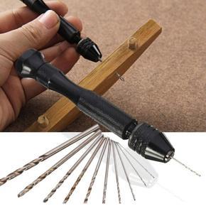 DASI 11 PCS/Set Mini Rotary Twist Drill Tools Aluminum Hand Drill Set Twrist Dril Bits Drilling Jewelers Walnut Maker Hobby Crafts