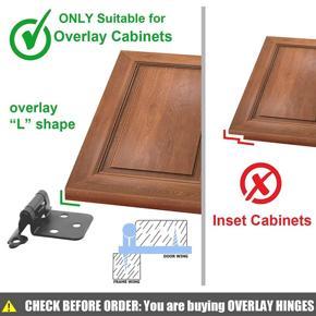 XHHDQES 20Pcs Black Cabinet Hinges Self-Closing Hinges for Kitchen Cabinet Furniture Doors, Cabinet Door Hinges with Screws