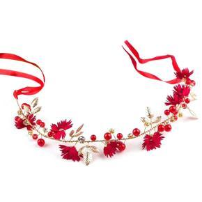 Bride Wedding Hair Accessories Gorgeous Crown Headbands Braided Hair Vine Pearl Headpiece Hair Ornament For Women Girls