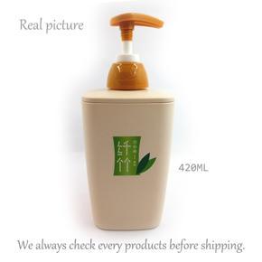 Bamboo Fiber Plastic Portable Travel Pump Soap Dispenser Bathroom Sink Shower Gel Shampoo Lotion Liquid Hand Soap Pump Bottle Container