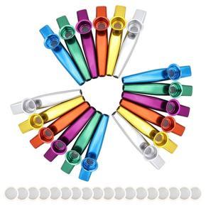 BRADOO 18Pcs Metal Kazoo Musical Instruments Flutes Companion with Kazoo Diaphragms for Guitar,Ukulele, Violin, Piano Keyboard