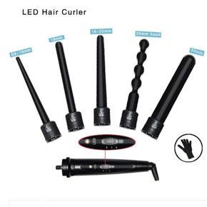 Electric Hair Curling Iron Set Ceramic Barrel Curler Wand Beachwave Big Roller Cone Style Wave Hairstyle Salon Spiral Rods Curl