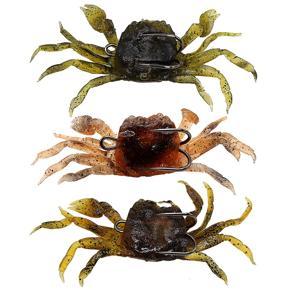 3 PCS 10cm 30g Soft Fishing Lures Crab Artificial Bait Soft Fish Bait with Sharp Hook