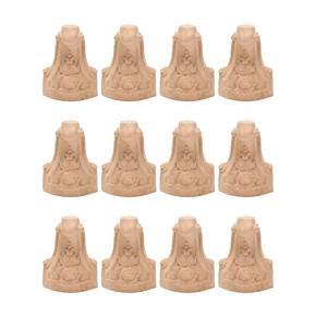 ARELENE 12PCS 10X6cm European Style Solid Wood Carved Furniture Foot Legs TV Cabinet Seat Feets