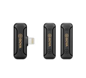 Boya BY-WM3T2-D2 Mini 2.4GHz Wireless Microphone - Ultracompact and Portable - Omnidirectional - 10-Hour Run Time - Compatible with iOS devices - Black
