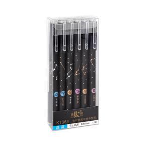 12pcs Constellation Erasable Gel Pens 0.5mm Blue Ink Pen Smooth Writing for Student Note Taking Office School Stationary Supplies