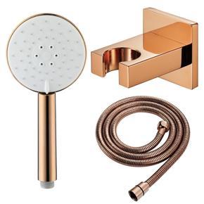 Round ABS Hand Spray Pressurized Hand Shower Head with Copper Base and 1.5M Stainless Steel Shower Hose