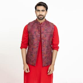 MENS CASUAL VEST - MAROON