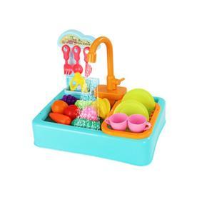 Simulation Dishwasher Sink for Child Electric Dishwasher Sink Children's Role Playing Kitchen Toys Set Birthday Gift