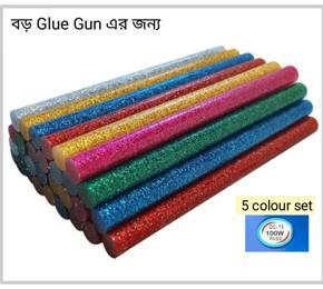 Glitter Hot Glue Sticks Multicolor for 100w Glue Gun / Big Glue Gun - 5pcs