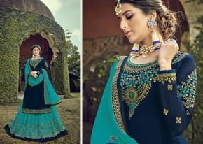 Maroon Georgette Embroidery Work Party Wear Salwar Suit / Party Dress for Women