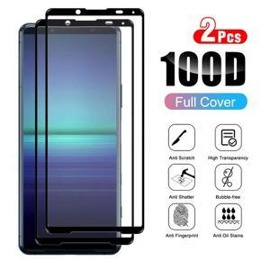 For Sony Xperia 5 II 2Pcs Screen Protector Film With Black Edge For Sony Xperia5 II Full Cover Tempered Glass