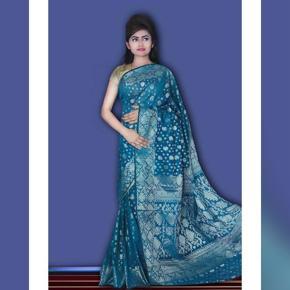 Teal Jamdani Stylish Saree for Women