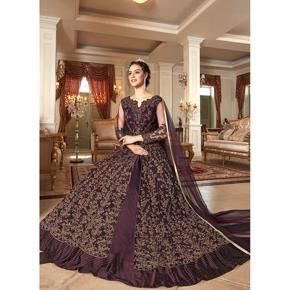 Soft Georgette Semi-Stitched Embroidery Designed Work Long Part Wear Anarkali Dress