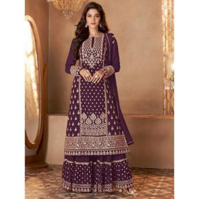 Semi Stitched Georgette embroidery work Free Size Designer - Gown long Perty wear suits For women