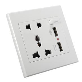 2.1A Dual USB Wall Charger Socket Adapter Universial Power Outlet Panel wite Switch