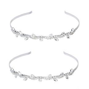 ARELENE 2X Bride/Bridesmaid/Girl Floral Branch Headband Tiara for Wedding/Engagement/Prom