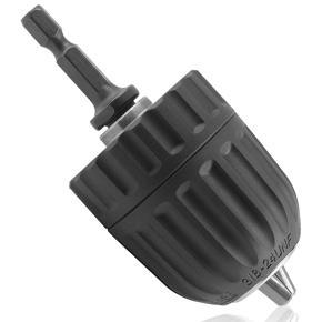 ARELENE 3/8inch Keyless Drill Chuck Adapter 0.8-10mm, 1/4-Inch Hex Shank Drill Chuck Adapter, 3/8-24UNF Moun