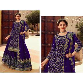 Maroon Georgette Embroidery Semi Stitched Party Dress for Women