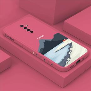 Hontinga for Realme X2 Pro Case Side Design New Mount Back Cover Soft Square Edge Pattern Liquid Silicone Trend Phone Cases