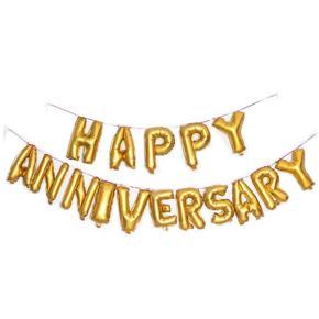 Happy Anniversary Balloon Banner, Aluminum Foil Letters Banner Balloons for Party Background Decoration Balloon, Graduation Decoration Holiday Party Supplies