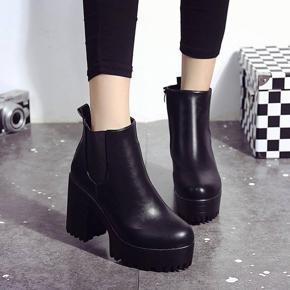 Women Boots Square Heel Platforms Leather Thigh High Pump Boots Shoes