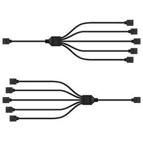 BRADOO 2Pcs Fan RGB Splitter Adapter Cable Motherboard Extension 5V 3 Pin Fan Cable Splitter for Computer Housing CPU Cooler