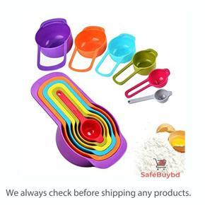 Measurement cup set 6 pcs,  measurement cup set multi color, মেজারমেন্ট কাপ সেট