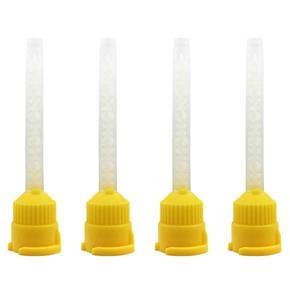 BRADOO 200 Pcs/Pack 78mm Impression Mixing Tips Temporary Silicone Rubber Dispenser Mix Head Dentist Tools Yellow