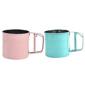 2 Pack Handheld Flour Shaker Stainless Steel Mesh Sieve Cup Powder Flour Sieve Icing Sugar Bake Pastry Kitchen Tool