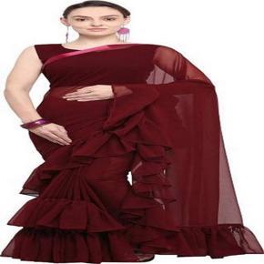Weightless Georgette Ruffle Sharee For Women