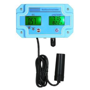 Professional 3 in 1 pH/EC/TEMP Meter Water Detector Multi-parameter Digital LCD Tri-Meter Multi-function Water Quality Monitor Multiparameter Water Quality Tester EU Plug