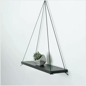 Floating Shelf Wall Wood Hanging Rope Durable Rack for Living Room Bedroom Bathroom Kitchen